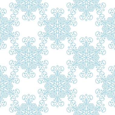 Beyaz zemin üzerine mavi çiçek seamless modeli. Tekstil ve duvar kağıtları için sorunsuz tasarım