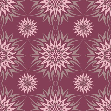 Sorunsuz arka plan. Çiçek mor kırmızı desenli duvar kağıtları, Tekstil ve kumaş için