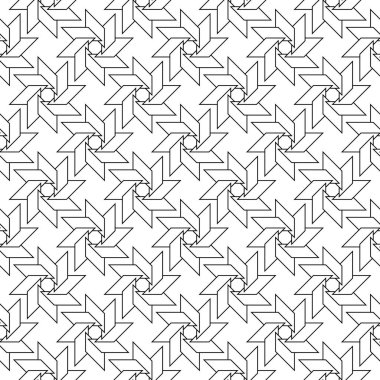 Geometrik süsleme. Siyah üzerine beyaz seamless modeli web, Tekstil ve duvar kağıtları için