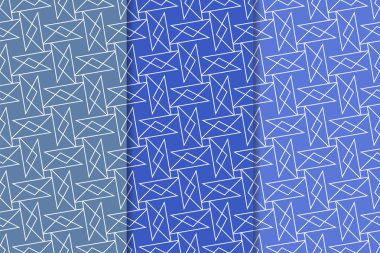Web, Tekstil ve duvar kağıtları için dikey Dikişsiz desen mavi geometrik dizi