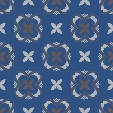 Mavi çiçek sorunsuz arka plan. Tasarım deseni duvar kağıtları, Tekstil ve kumaş çiçek öğeleri