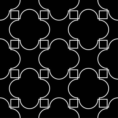 Siyah ve beyaz geometrik süsleme. Web, Tekstil ve duvar kağıtları için seamless modeli