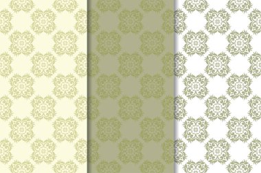 Zeytin yeşili çiçek sorunsuz süsler. Tekstil ve duvar kağıtları için dikey desenleri