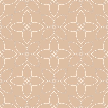 Bej ve beyaz geometrik süsleme. Web, Tekstil ve duvar kağıtları için seamless modeli