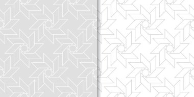 Geometrik süsler kümesi. Web, Tekstil ve duvar kağıtları için ışık gri Dikişsiz desen