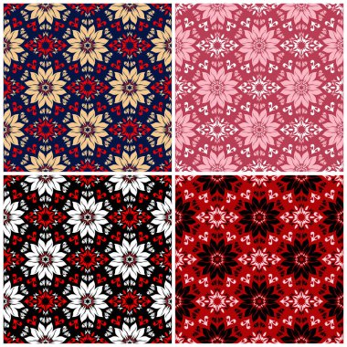 Duvar kağıtları, Tekstil ve kumaş çiçek desenleri ile sorunsuz kökenden ayarla