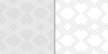 Işık gri geometrik süsler. Web, Tekstil ve duvar kağıtları için dikişsiz desen seti