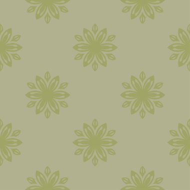 Zeytin yeşili çiçek süsleme. Tekstil ve duvar kağıtları için seamless modeli