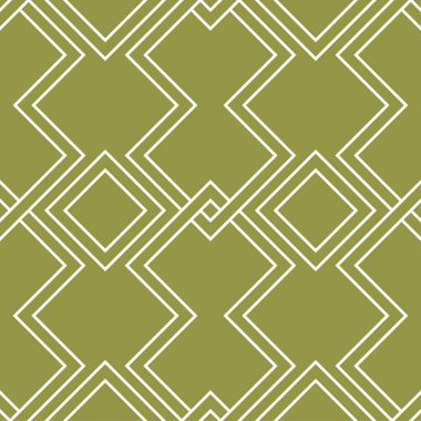Zeytin yeşili ve beyaz geometrik süsleme. Web, Tekstil ve duvar kağıtları için seamless modeli