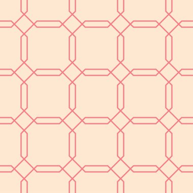 Kırmızı ve bej geometrik süsleme. Web, Tekstil ve duvar kağıtları için seamless modeli
