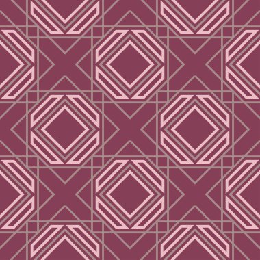 Geometrik seamless modeli. Mor kırmızı arka plan duvar kağıtları, Tekstil ve kumaş için