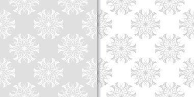 Işık gri çiçek arka planlar. Tekstil ve duvar kağıtları için dikişsiz desen seti