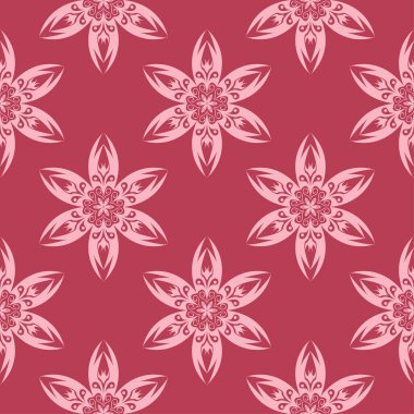 Kırmızı çiçek sorunsuz arka plan. Tekstil ve duvar kağıtları için dekoratif desen