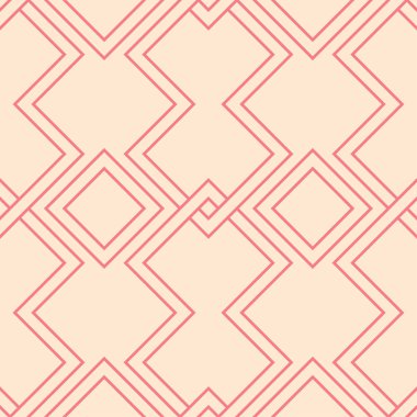 Kırmızı ve bej geometrik süsleme. Web, Tekstil ve duvar kağıtları için seamless modeli