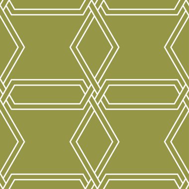 Geometrik süsleme. Zeytin yeşili ve beyaz seamless modeli web, Tekstil ve duvar kağıtları için