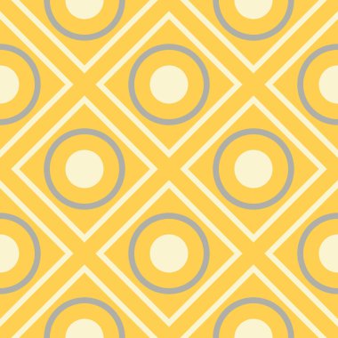 Sarı geometrik arka plan. Parlak Dikişsiz desen duvar kağıtları, Tekstil ve kumaş için