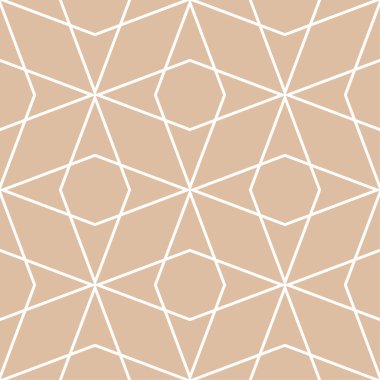 Bej ve beyaz geometrik süsleme. Web, Tekstil ve duvar kağıtları için seamless modeli