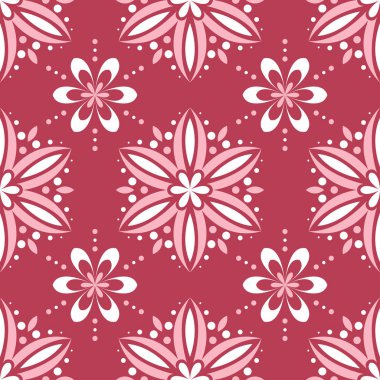 Kırmızı ve bej çiçek arka plan. Renkli Dikişsiz desen duvar kağıtları, Tekstil ve kumaş için