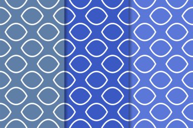 Mavi geometrik süsler. Web, Tekstil ve duvar kağıtları için dikey Dikişsiz desen seti