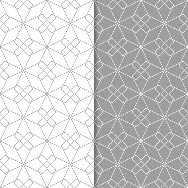 Web, Tekstil ve duvar kağıtları için dikişsiz desen gri ve beyaz geometrik dizi