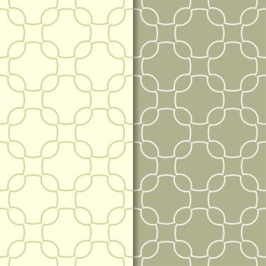 Zeytin yeşili geometrik süsler. Web, Tekstil ve duvar kağıtları için dikişsiz desen seti