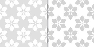 Işık gri çiçek arka planlar. Tekstil ve duvar kağıtları için dikişsiz desen seti