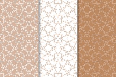 Kahverengi ve beyaz geometrik Dikişsiz desen web, Tekstil ve duvar kağıtları için