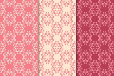 Çiçek süsler kümesi. Kiraz kırmızısı dikey Dikişsiz desen. Duvar kağıdı arka plan