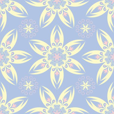 Soluk mavi sorunsuz arka plan. Çiçek desenli duvar kağıdı, Tekstil ve kumaş için