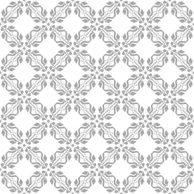 Beyaz arka plan üzerine açık gri çiçek tasarım. Tekstil ve duvar kağıtları için seamless modeli