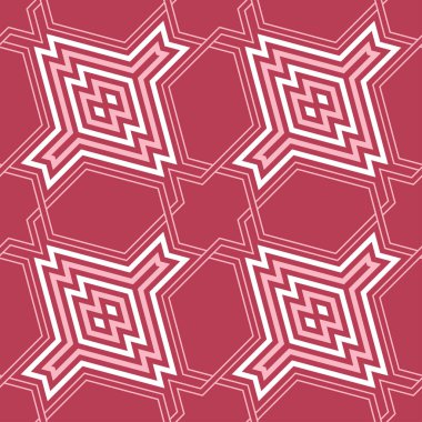 Kırmızı sorunsuz arka plan. Geometrik desen duvar kağıtları, Tekstil ve kumaş için pembe ve bej