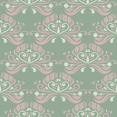 Zeytin yeşili çiçek Dikişsiz desen soluk pembe elemanları ile. Arka plan duvar kağıtları, Tekstil ve kumaş için çiçek tasarımları ile