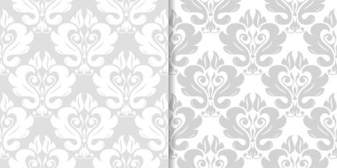 Çiçek arka ışık gri kümesi. Tekstil ve duvar kağıtları için dikişsiz desen