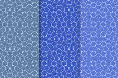 Mavi geometrik süsler. Web, Tekstil ve duvar kağıtları için dikey Dikişsiz desen seti