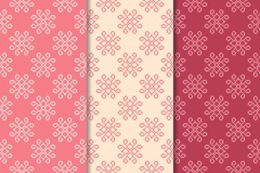 Çiçek süsler kümesi. Kiraz kırmızısı dikey Dikişsiz desen. Duvar kağıdı arka plan