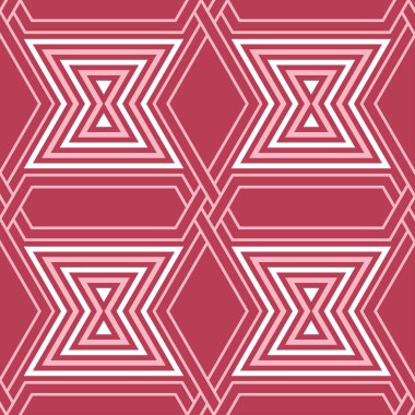 Geometrik kırmızı sorunsuz arka plan. Soluk kırmızı desen duvar kağıtları, Tekstil ve kumaş için