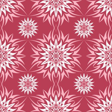 Kırmızı ve bej çiçek arka plan. Renkli Dikişsiz desen duvar kağıtları, Tekstil ve kumaş için