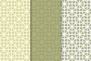 Web, Tekstil ve duvar kağıtları için dikey Dikişsiz desen zeytin yeşil ve beyaz geometrik dizi