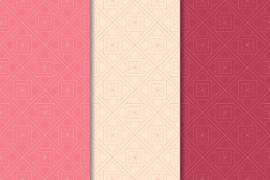 Web, Tekstil ve duvar kağıtları için dikey Dikişsiz desen kiraz kırmızı geometrik dizi