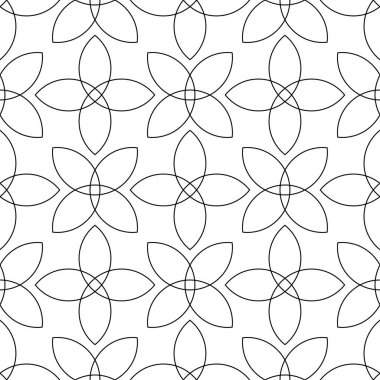 Siyah ve beyaz geometrik süsleme. Web, Tekstil ve duvar kağıtları için seamless modeli