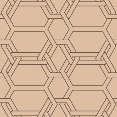 Bej ve kahverengi geometrik süsleme. Web, Tekstil ve duvar kağıtları için seamless modeli