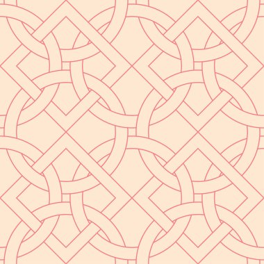 Kırmızı ve bej geometrik yazdırın. Web, Tekstil ve duvar kağıtları için seamless modeli