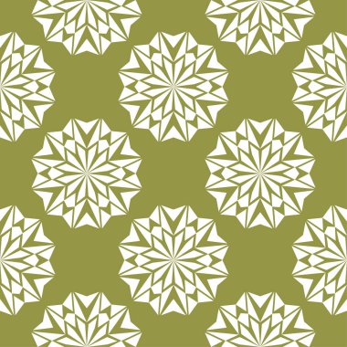 Zeytin yeşil zemin üzerine beyaz çiçek tasarım. Tekstil ve duvar kağıtları için seamless modeli