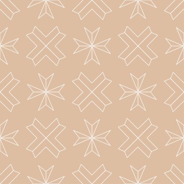 Bej ve beyaz geometrik yazdırın. Web, Tekstil ve duvar kağıtları için seamless modeli