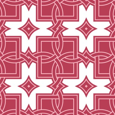 Kırmızı sorunsuz arka plan. Geometrik desen duvar kağıtları, Tekstil ve kumaş için pembe ve bej