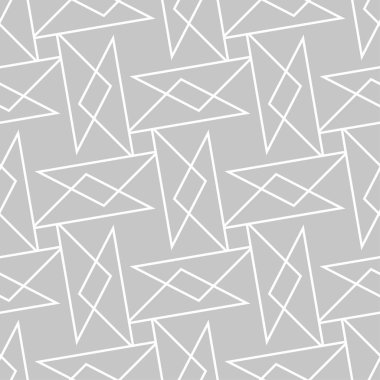 Gri ve beyaz geometrik tek renkli süs. Web, Tekstil ve duvar kağıtları için seamless modeli