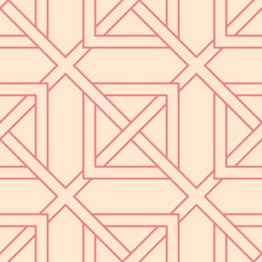 Geometrik süsleme pembe ve bej. Web, Tekstil ve duvar kağıtları için seamless modeli