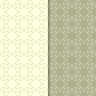 Geometrik süsler kümesi. Zeytin yeşili Dikişsiz desen web, Tekstil ve duvar kağıtları için