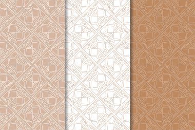 Kahverengi ve beyaz geometrik Dikişsiz desen web, Tekstil ve duvar kağıtları için