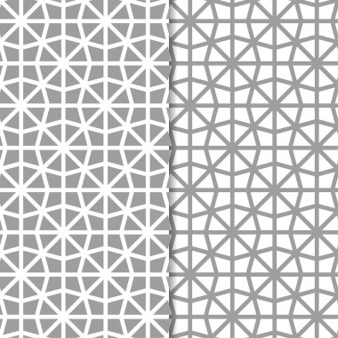 Web, Tekstil ve duvar kağıtları için dikişsiz desen gri ve beyaz geometrik dizi